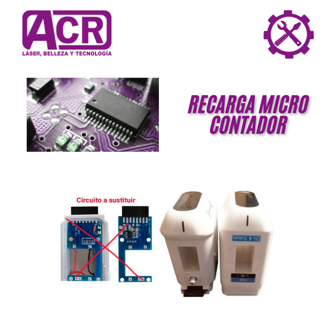 Recarga de Micro Contador para Manipulo HIFU Facial y Corporal 3d y 4d Apolo 1 V2